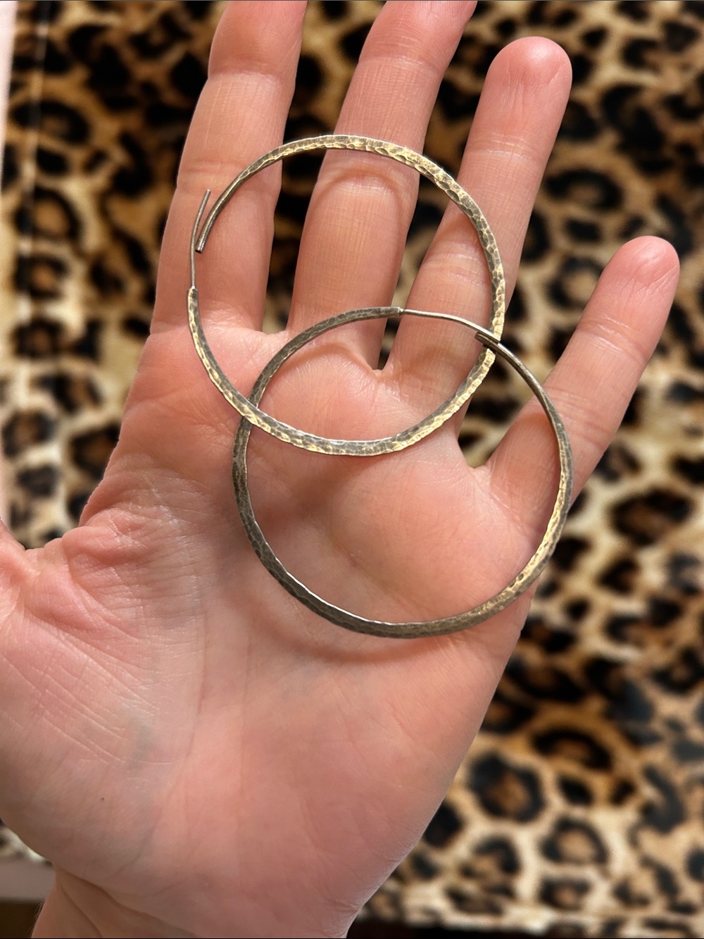 Hammered 925s Sterling Silver Hoop Earrings - Women Jewelry
